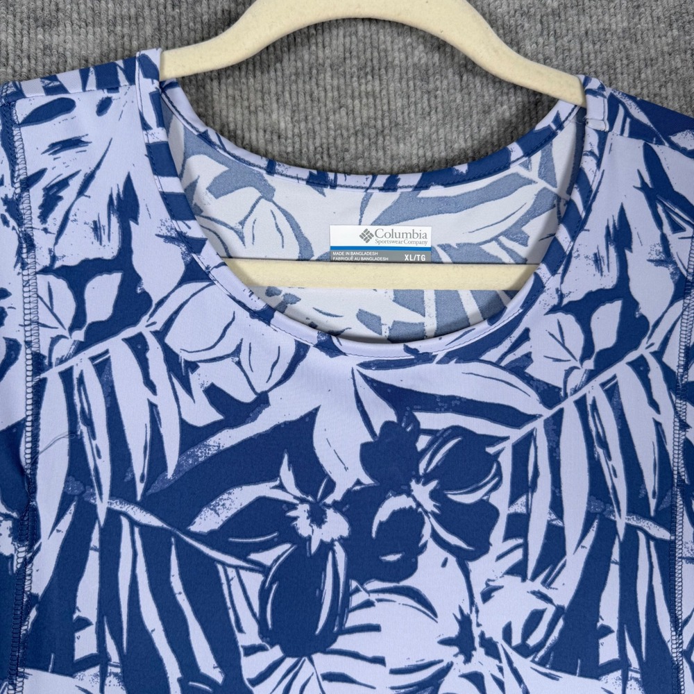 Columbia PFG Freezer Dress Womens-XL Blue Tropical Floral Palm - Picture 10 of 10